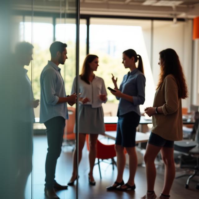 Diverse team collaborating in a bright, modern Melbourne office space